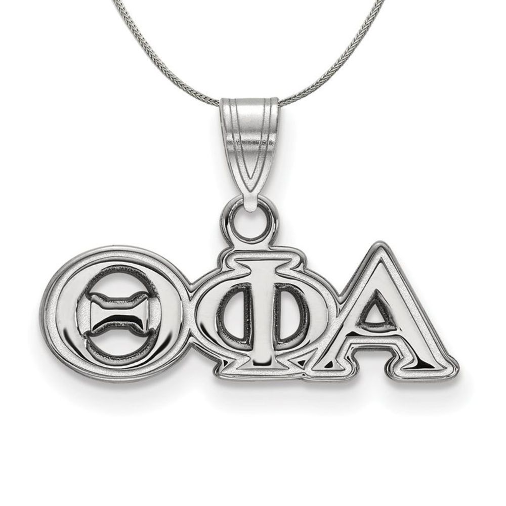 Sterling Silver Theta Phi Alpha Small Greek Necklace - 20 Inch